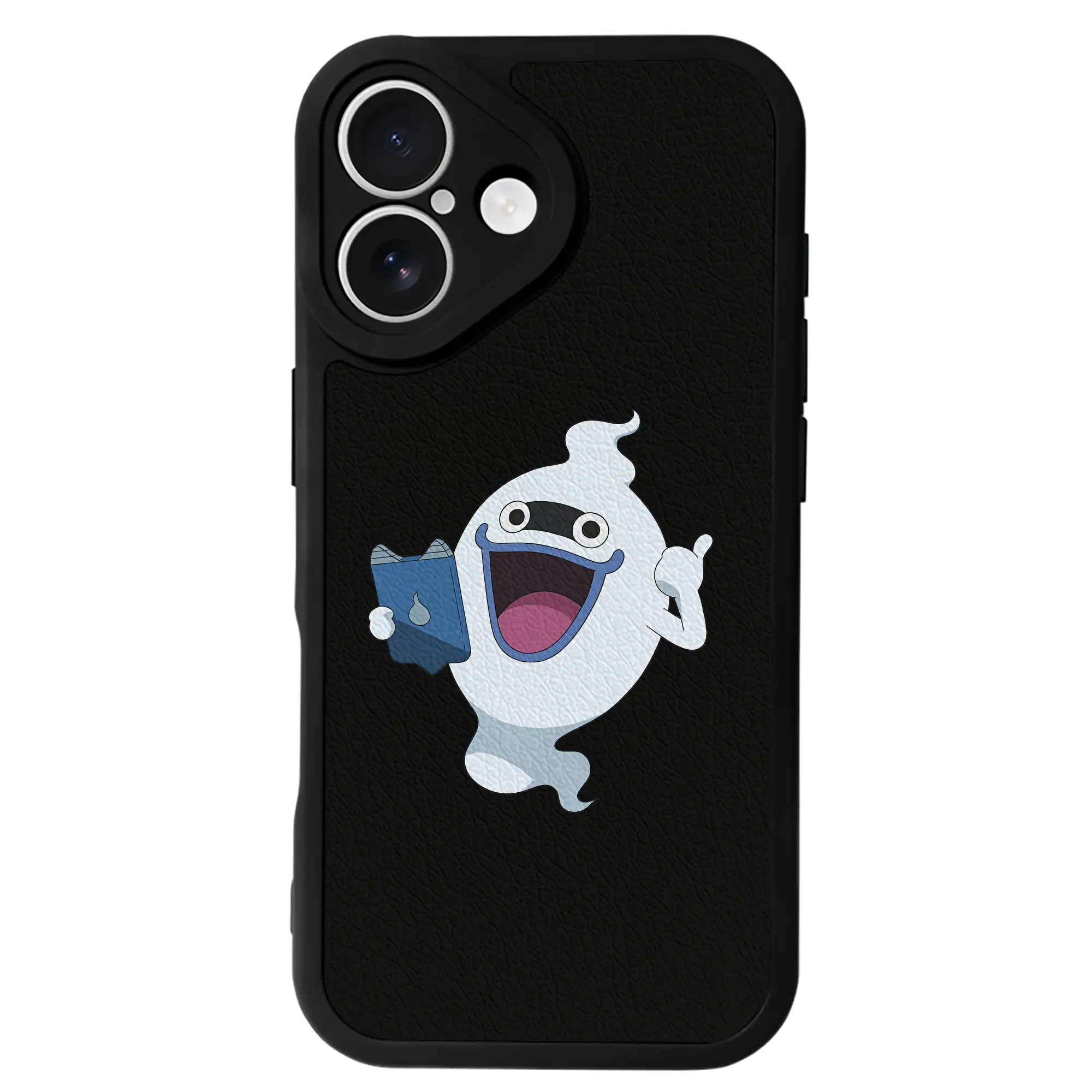 妖怪ウォッチ グッズ,ウィスパー - IPhone 16シリーズ対応 ・ シリコンスマホケース ・ レザー調 ・ 高精度フィット ・ 耐衝撃 ・ ワイヤレス充電対応 ・ 精密カット